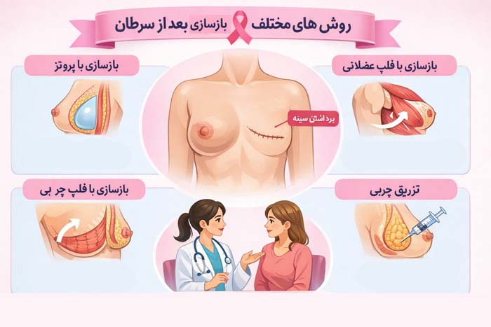 روش های مختلف بازسازی سینه بعد سرطان